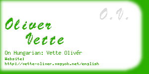 oliver vette business card